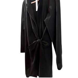 NWT Women's XL Classic Black Long Sleeve Wrap Dress
